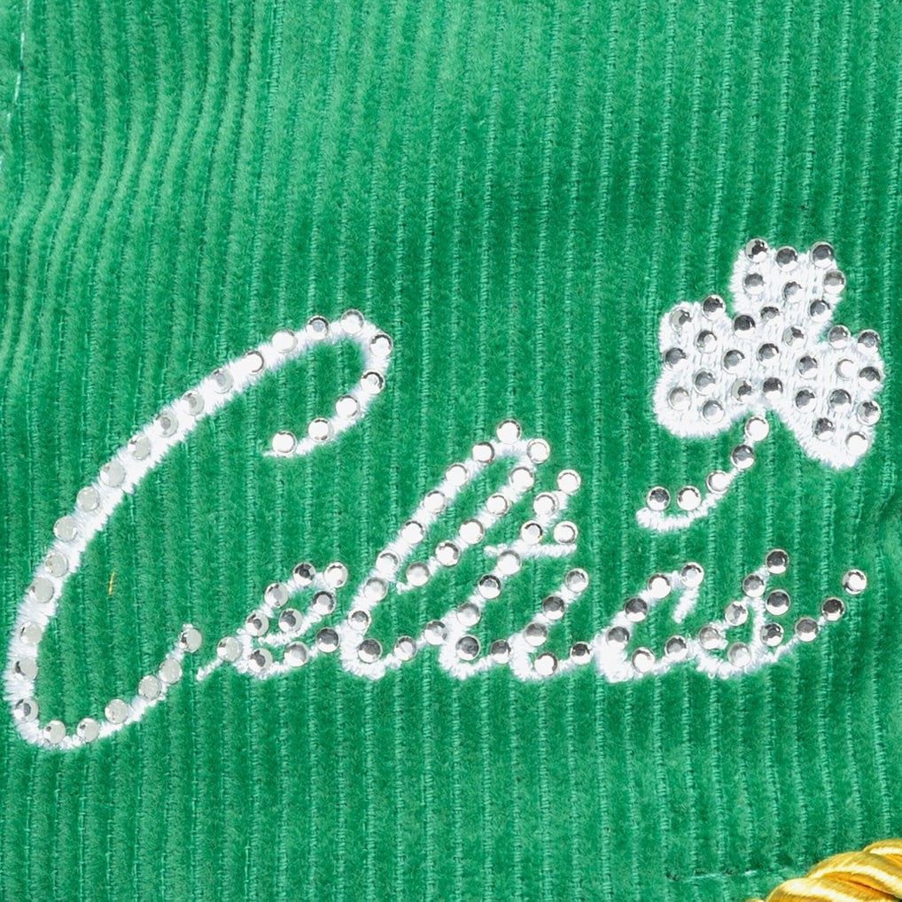 Boston Celtics x DANNIJO Women's Deadstock Cord Snapback Hat Kelly Green | Mitchell & Ness for sale