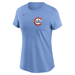 Dansby Swanson Chicago Cubs Nike Women's Cooperstown Collection Fuse Name & Number T-Shirt - Light Blue - Nike Lifestyle