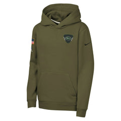 Nike New York Jets Youth 2025 Salute to Service Club Fleece Hoodie Olive