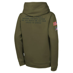 Nike Cincinnati Bengals Youth 2025 Salute to Service Club Fleece Hoodie Olive