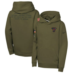Nike Arizona Cardinals Youth 2025 Salute to Service Club Fleece Hoodie Olive