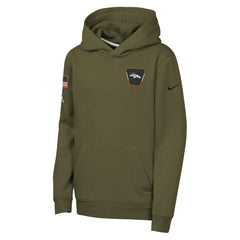Nike Denver Broncos Youth 2025 Salute to Service Club Fleece Hoodie Olive