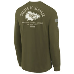 Nike Kansas City Chiefs Youth 2025 Salute to Service Sideline Long Sleeve T-Shirt Olive