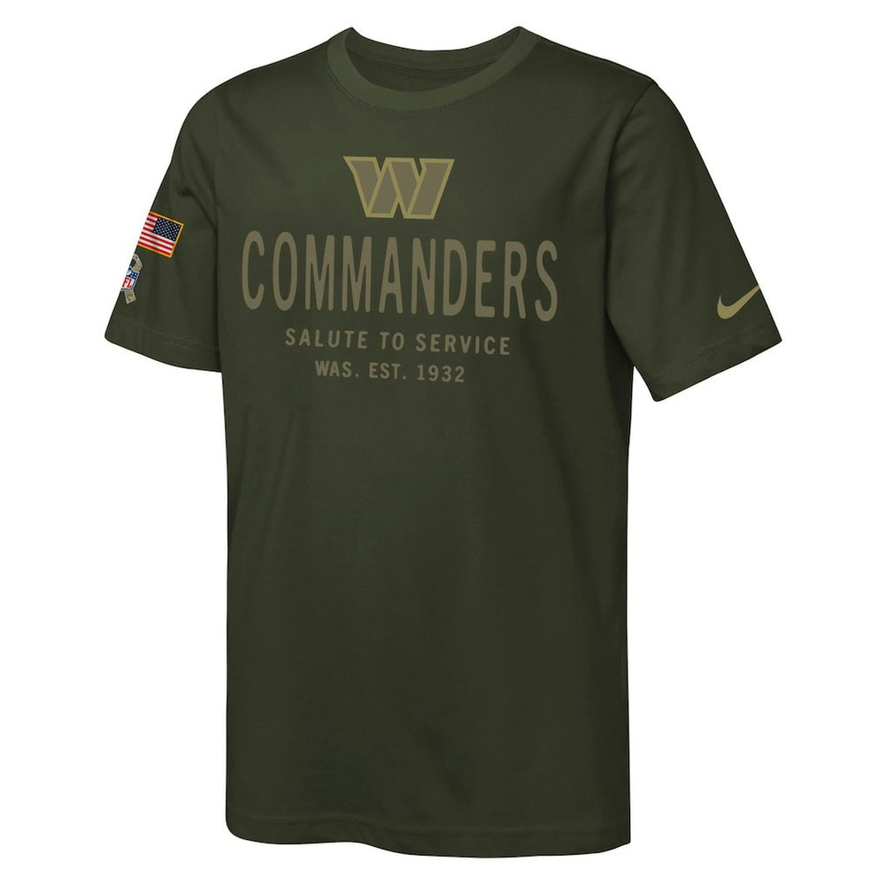 Nike Washington Commanders Youth 2025 Salute to Service Sideline Dri-FIT T-Shirt Olive
