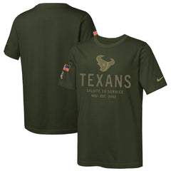 Nike Houston Texans Youth 2025 Salute to Service Sideline Dri-FIT T-Shirt Olive