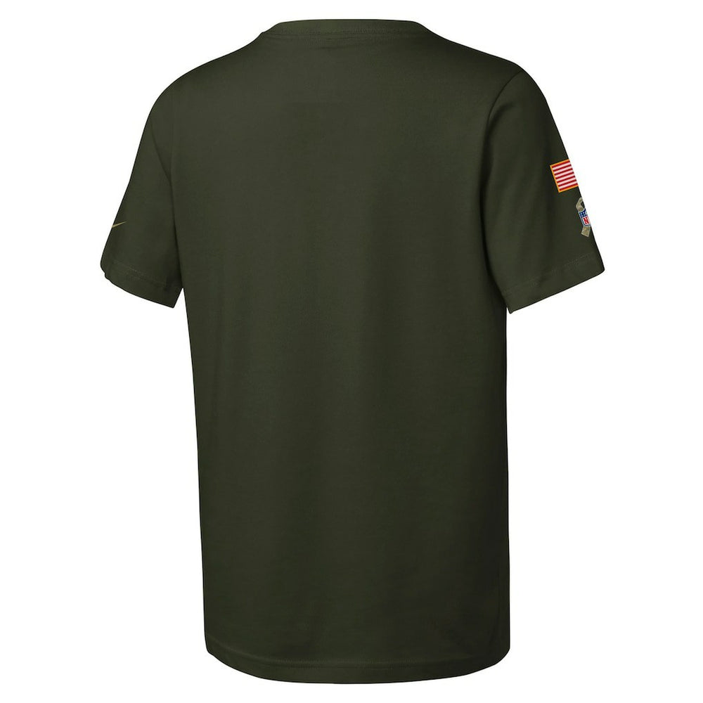 Nike Minnesota Vikings Youth 2025 Salute to Service Sideline Dri-FIT T-Shirt Olive