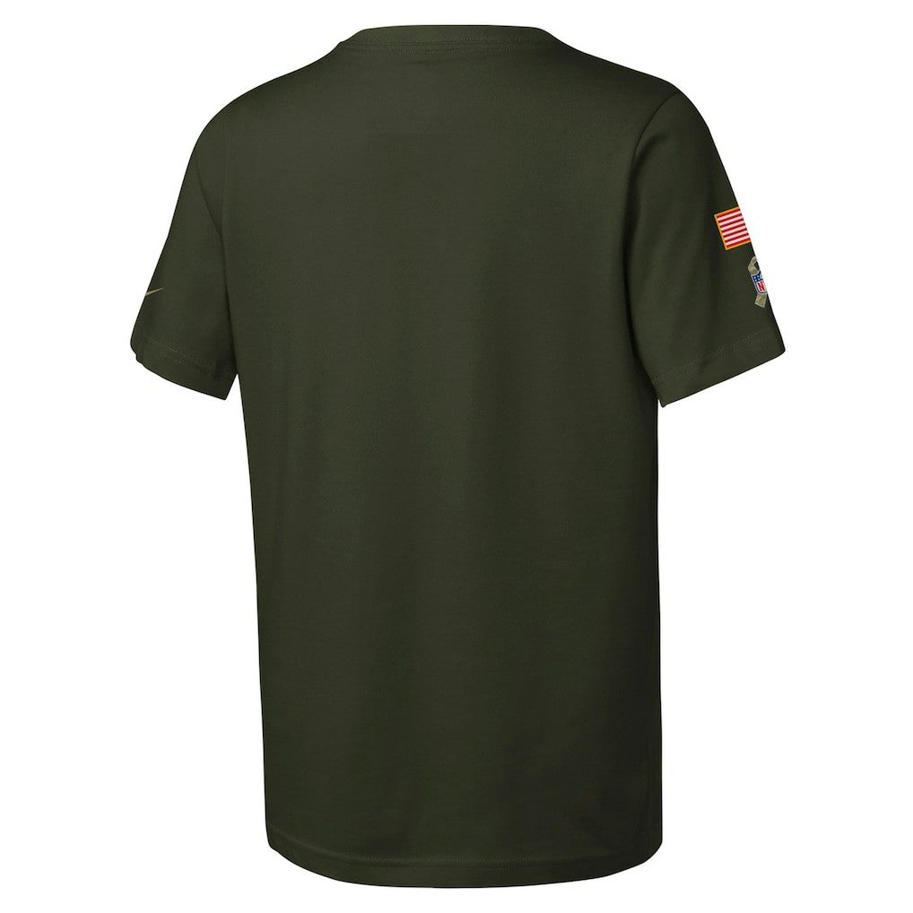 Nike Atlanta Falcons Youth 2025 Salute to Service Sideline Dri-FIT T-Shirt Olive