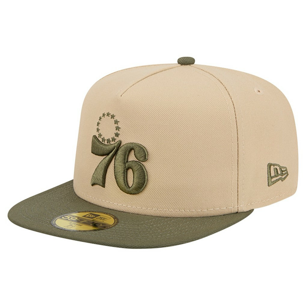 Philadelphia 76ers Color Pack Two-Tone 59FIFTY A-Frame Fitted Hat Tan | New Era online