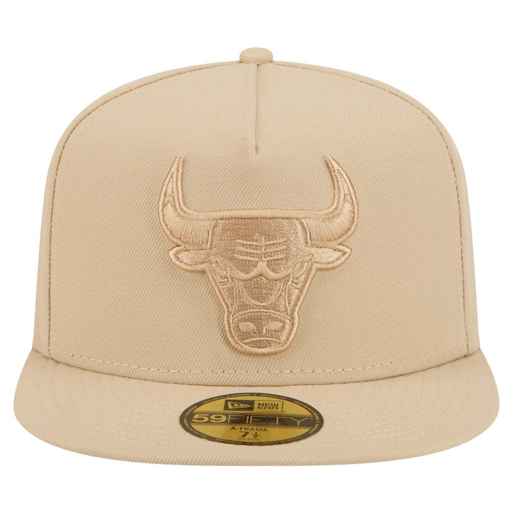 Chicago Bulls Color Pack A-Frame 59FIFTY Fitted Hat Khaki | New Era for sale