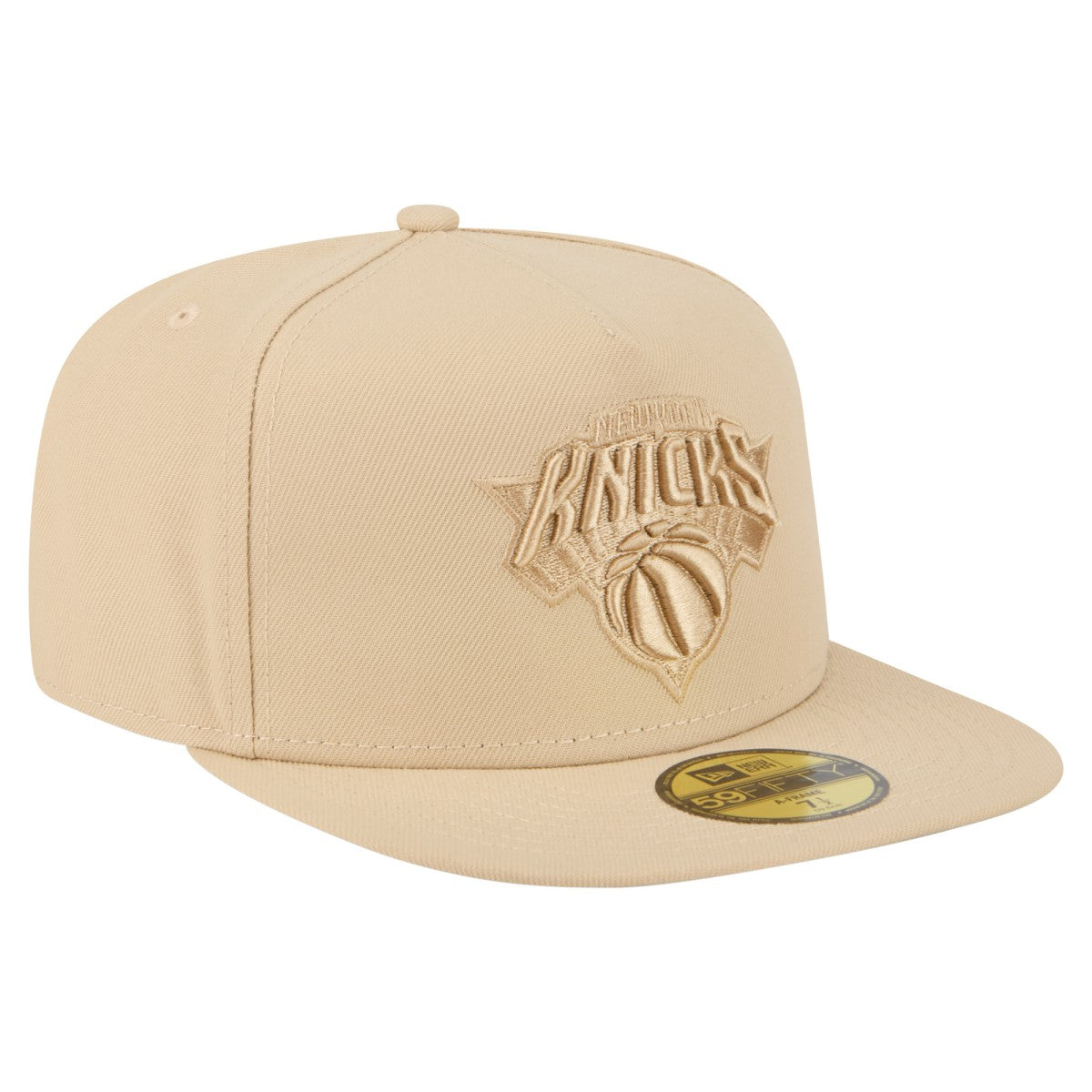 New York Knicks Color Pack A-Frame 59FIFTY Fitted Hat Khaki | New Era discount
