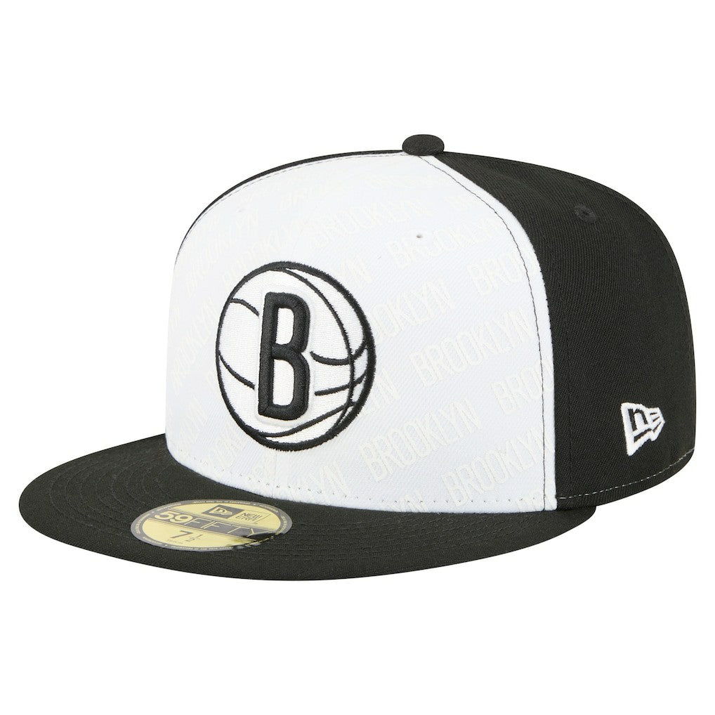 Brooklyn Nets Repeat 59Fifty Fitted Hat White/Black | New Era for sale