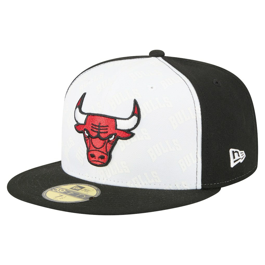 Chicago Bulls Repeat 59Fifty Fitted Hat White/Black | New Era Near Me
