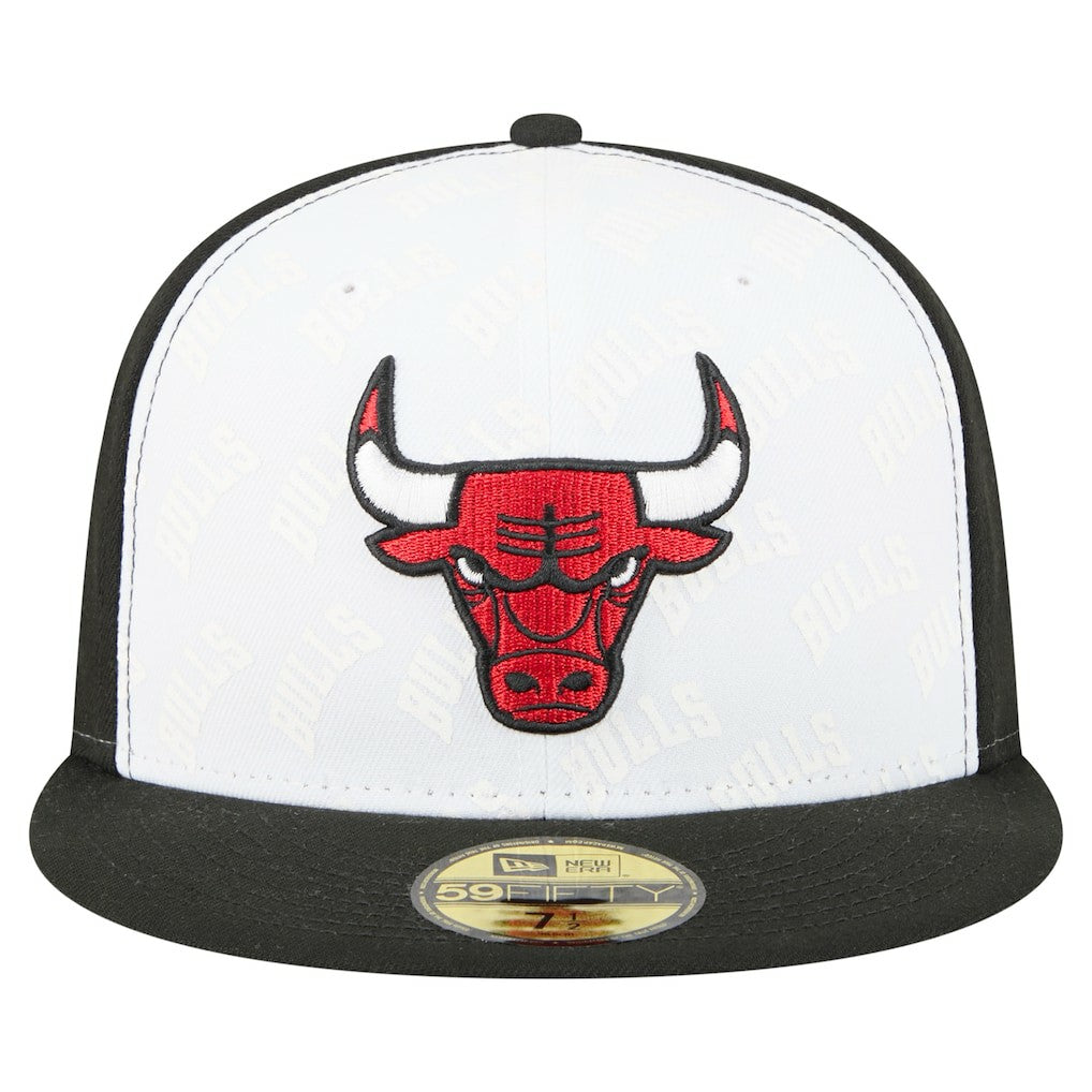 Chicago Bulls Repeat 59Fifty Fitted Hat White/Black | New Era Near Me