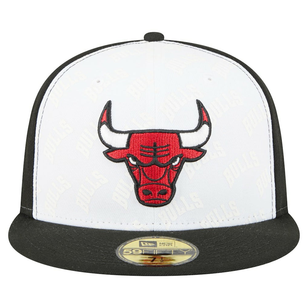 Chicago Bulls Repeat 59Fifty Fitted Hat White/Black | New Era Near Me