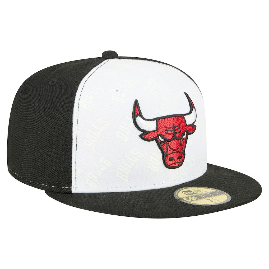 Chicago Bulls Repeat 59Fifty Fitted Hat White/Black | New Era Near Me
