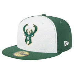 Milwaukee Bucks Repeat 59Fifty Fitted Hat White/Hunter Green | New Era discount
