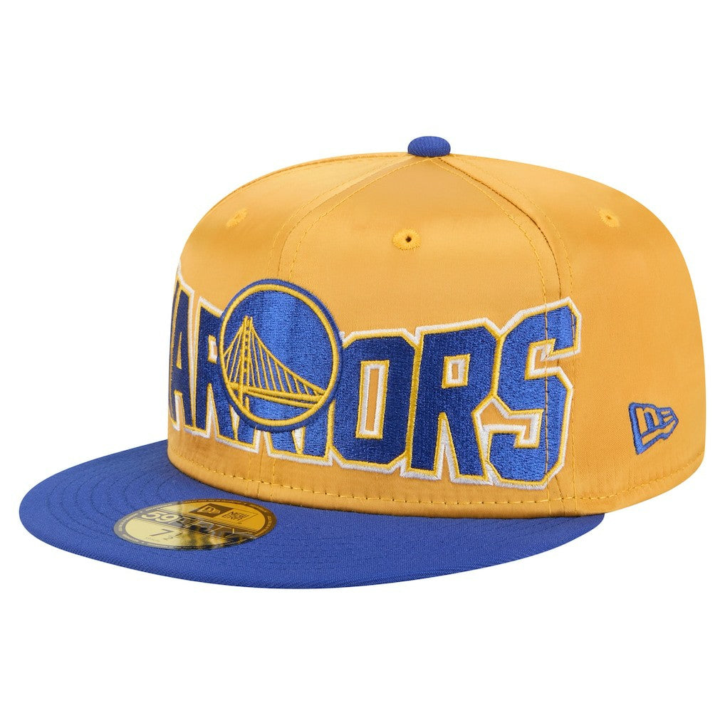 Golden State Warriors Satin Two-Tone 59FIFTY Fitted Hat for sale Gold/Royal | New Era US