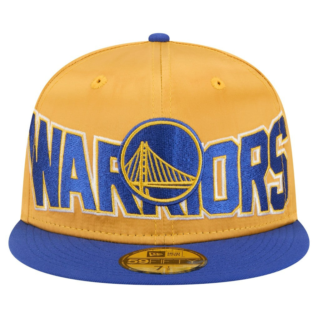 Golden State Warriors Satin Two-Tone 59FIFTY Fitted Hat for sale Gold/Royal | New Era US