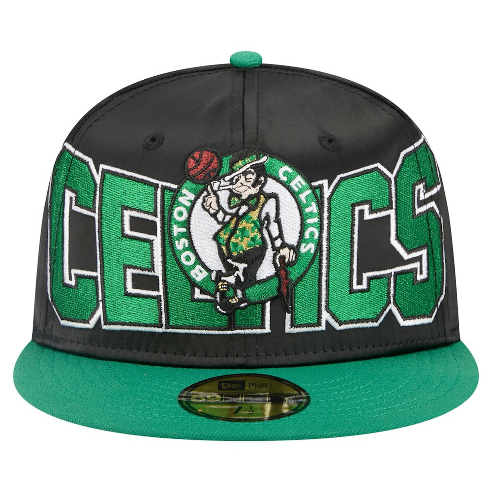 Boston Celtics Satin Two-Tone 59FIFTY Fitted Hat Black/Kelly Green | New Era Near Me