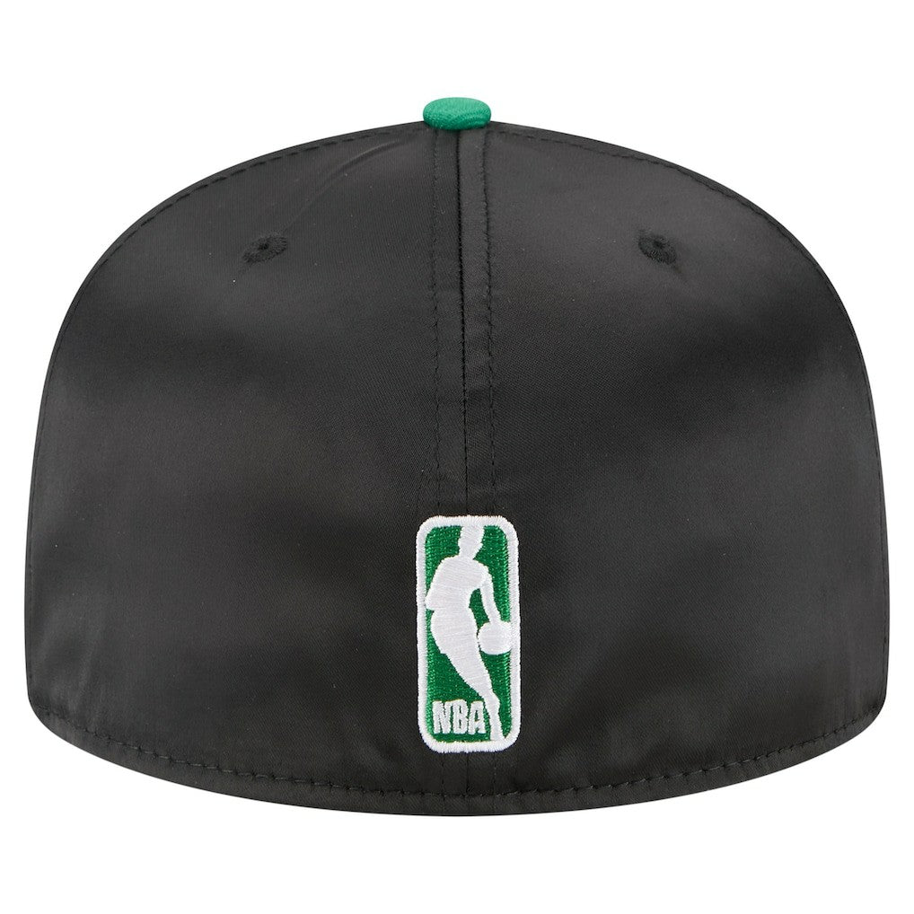 Boston Celtics Satin Two-Tone 59FIFTY Fitted Hat Black/Kelly Green | New Era Near Me
