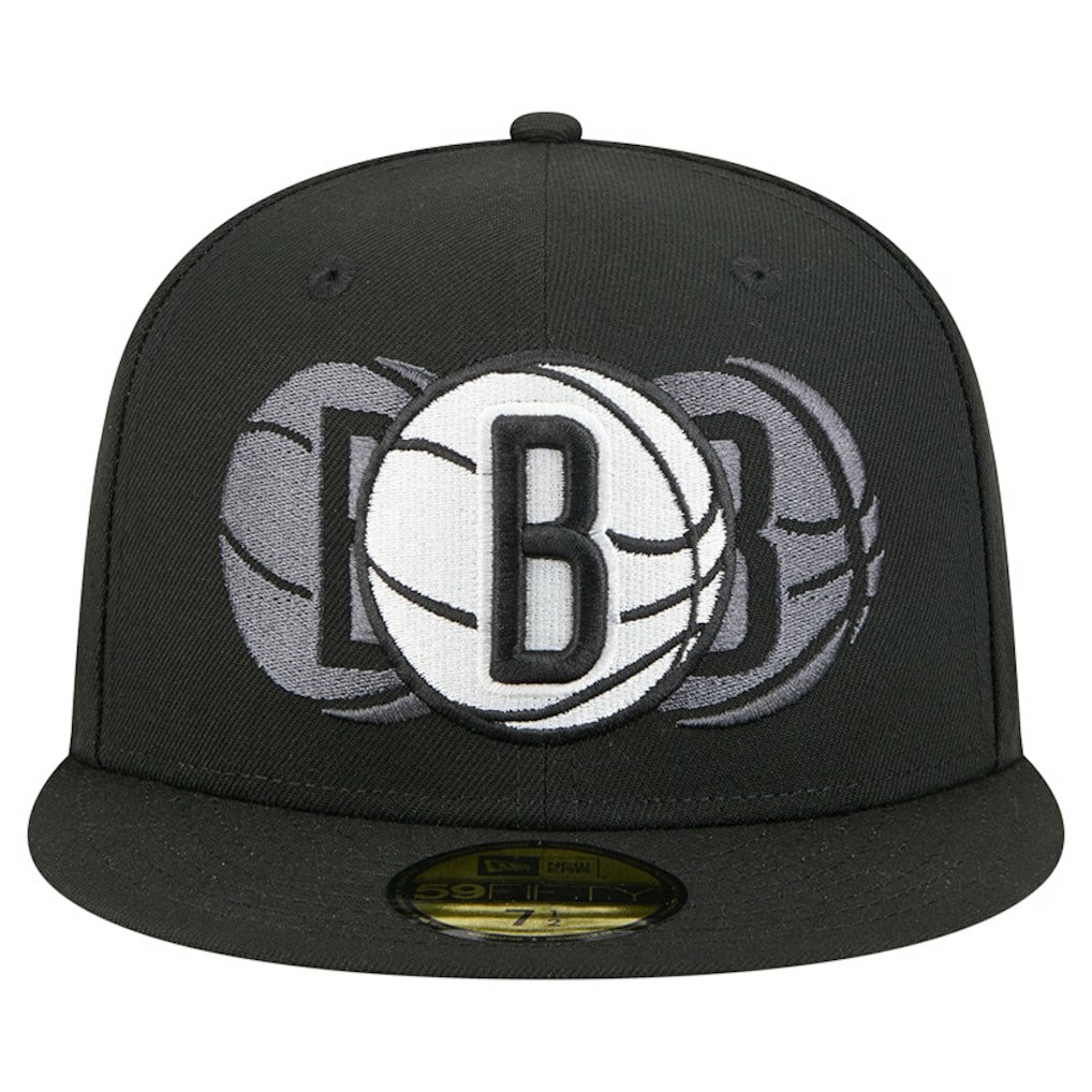 Brooklyn Nets Tri-Hit 59Fifty Fitted Hat Black | New Era