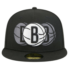 Brooklyn Nets Tri-Hit 59Fifty Fitted Hat Black | New Era