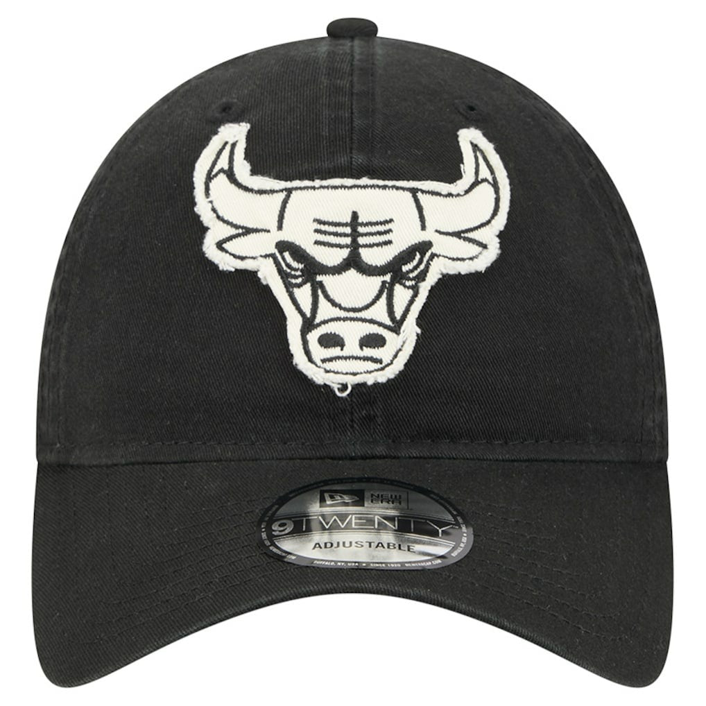 Chicago Bulls Stamp Fabric Applique 9TWENTY Adjustable Hat Black | New Era for sale