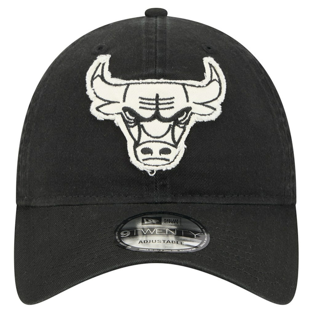 Chicago Bulls Stamp Fabric Applique 9TWENTY Adjustable Hat Black | New Era for sale