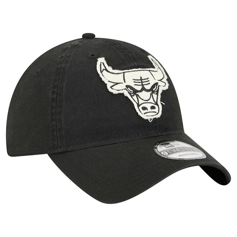 Chicago Bulls Stamp Fabric Applique 9TWENTY Adjustable Hat Black | New Era for sale