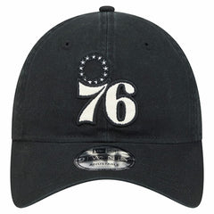 Philadelphia 76ers Stamp Fabric Applique 9TWENTY Adjustable Hat Black | New Era US