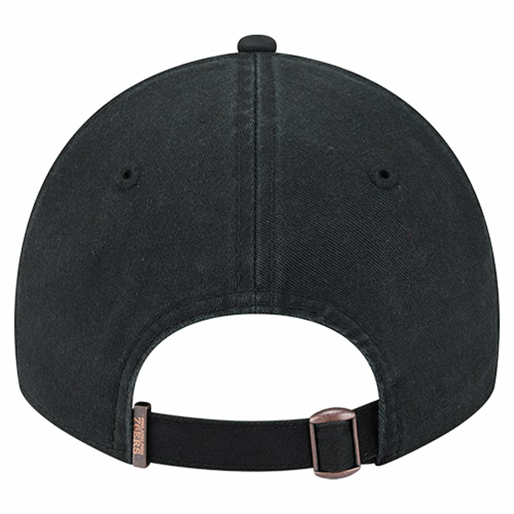 Philadelphia 76ers Stamp Fabric Applique 9TWENTY Adjustable Hat Black | New Era US