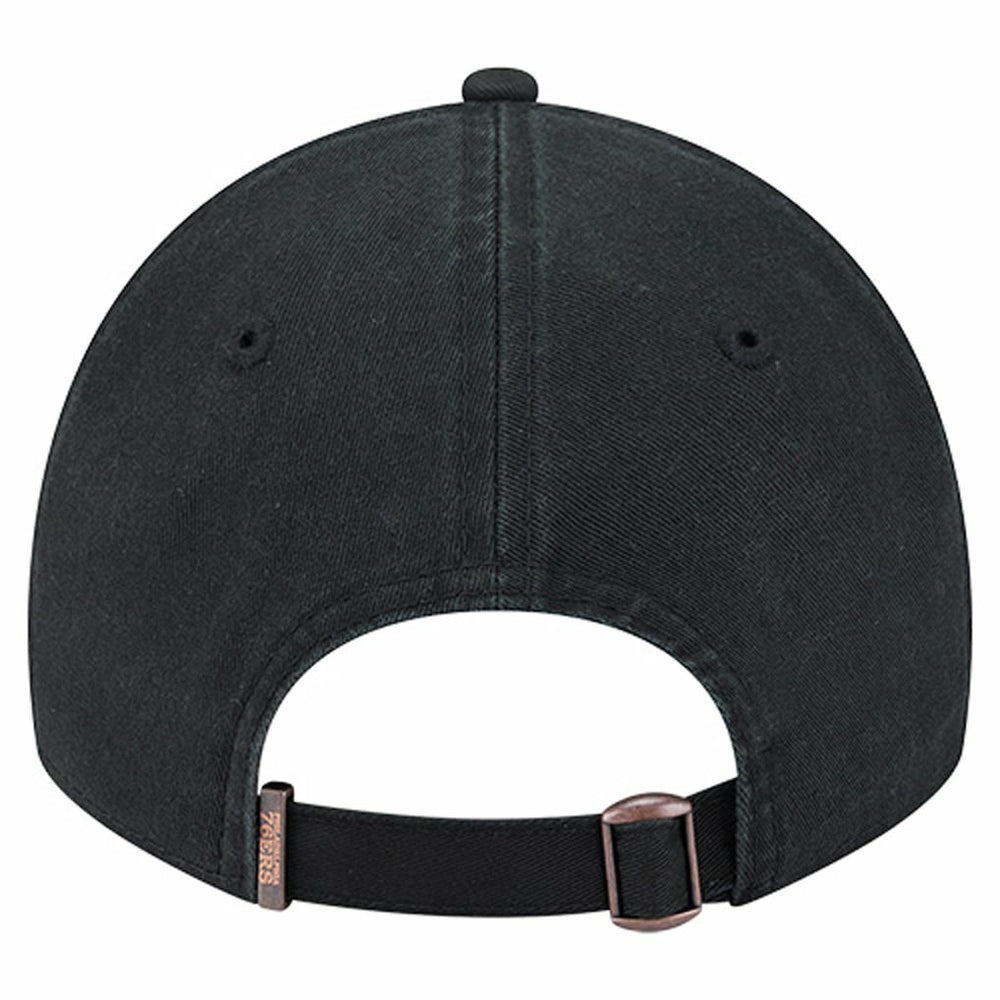 Philadelphia 76ers Stamp Fabric Applique 9TWENTY Adjustable Hat Black | New Era US