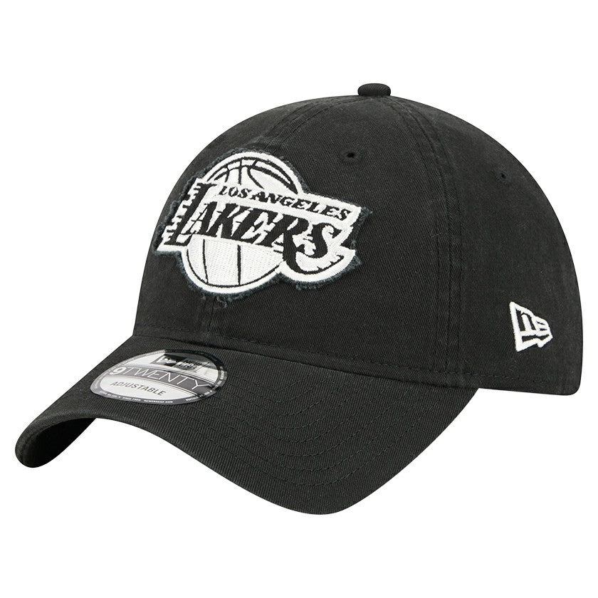 Los Angeles Lakers Stamp Fabric Applique 9TWENTY Adjustable Hat Black | New Era US