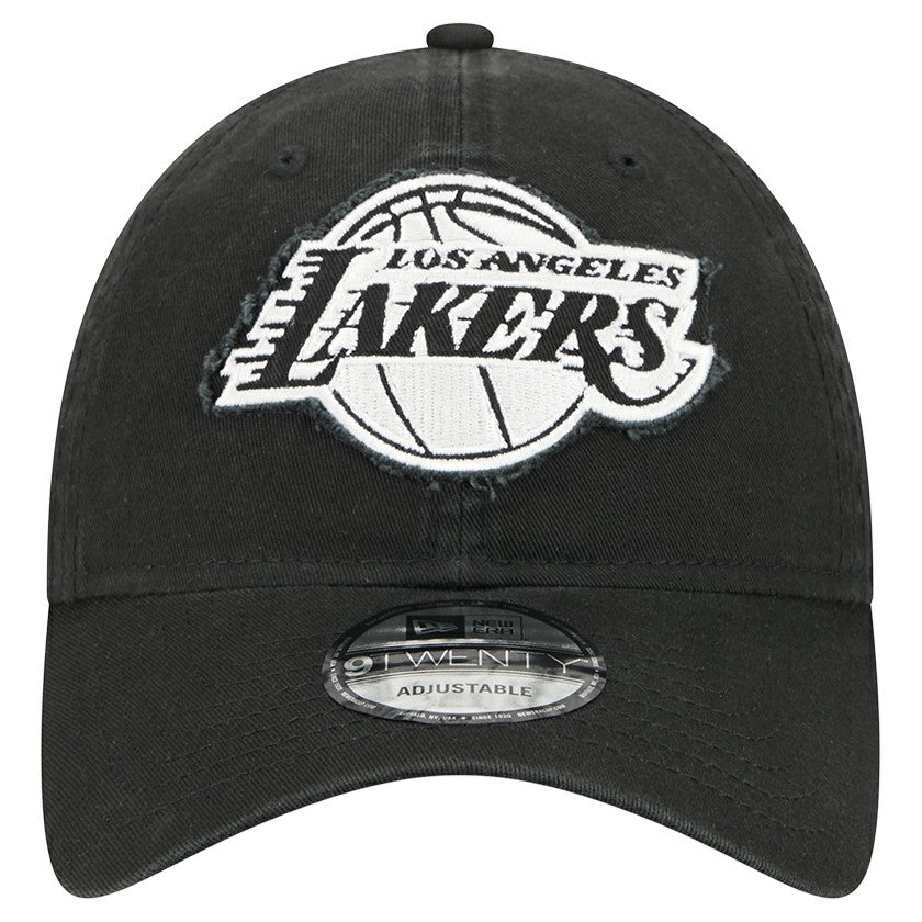 Los Angeles Lakers Stamp Fabric Applique 9TWENTY Adjustable Hat Black | New Era US