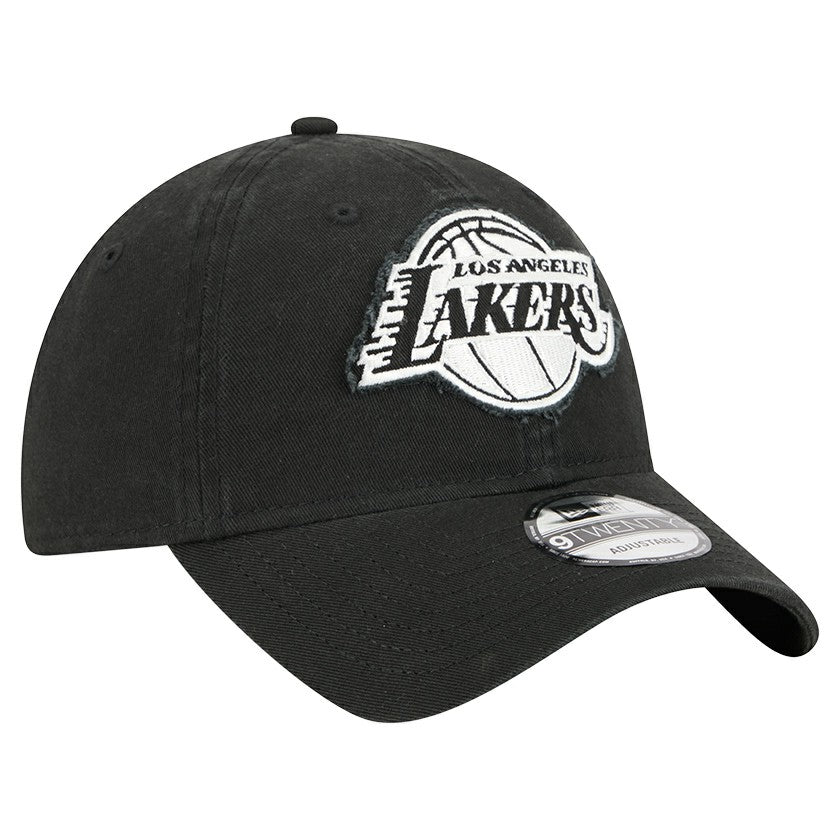 Los Angeles Lakers Stamp Fabric Applique 9TWENTY Adjustable Hat Black | New Era US