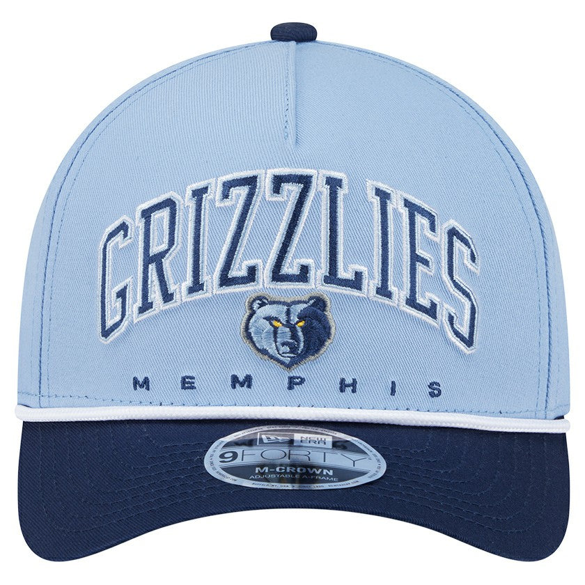 Memphis Grizzlies Bold Arch COOLERA 9FORTY A-Frame M-Crown Adjustable Hat Light Blue | New Era for sale