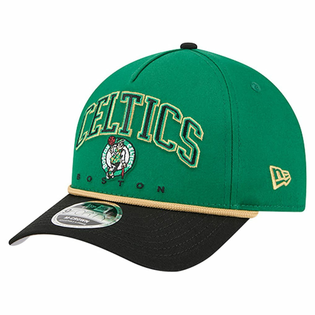 Boston Celtics Bold Arch COOLERA 9FORTY A-Frame M-Crown Adjustable Hat Kelly Green | New Era for sale