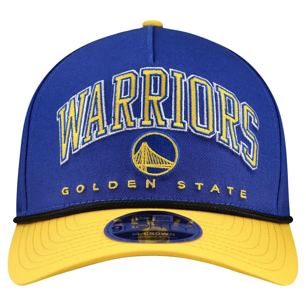 Golden State Warriors Bold Arch COOLERA 9FORTY A-Frame M-Crown Adjustable Hat for sale Royal | New Era US