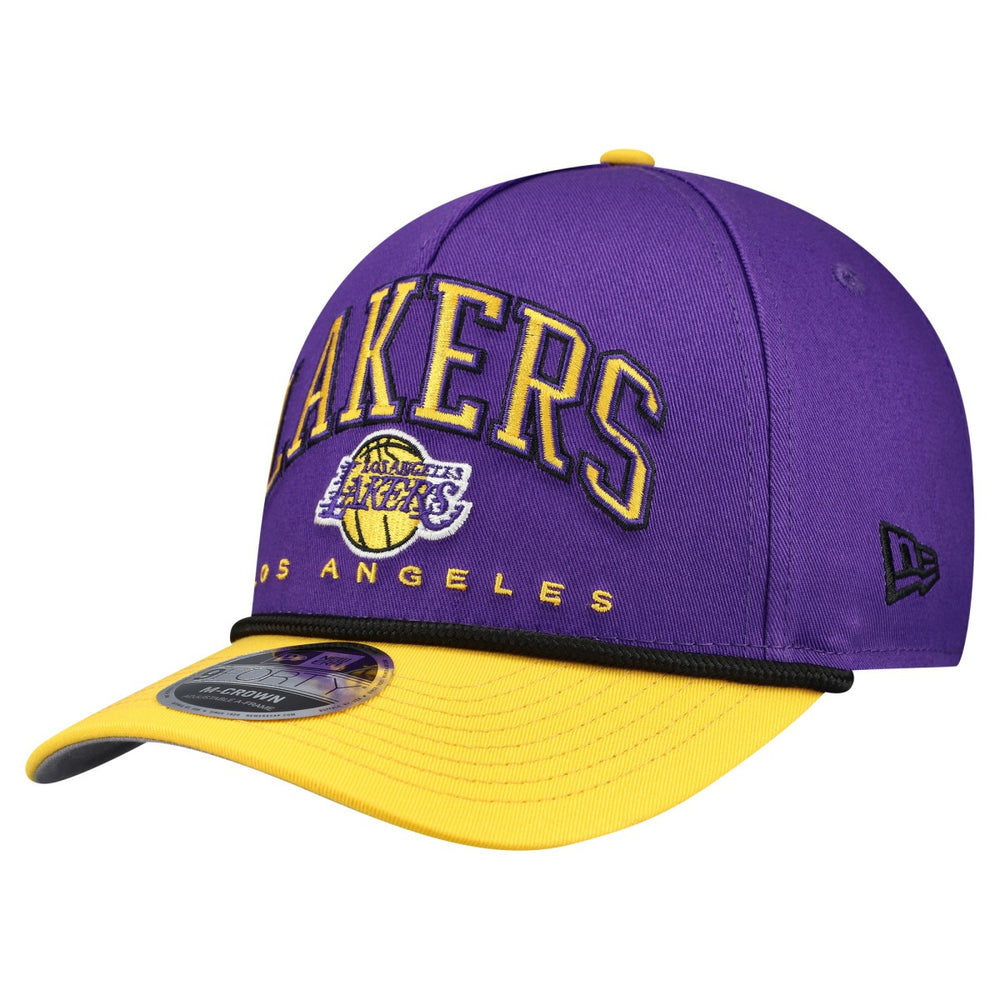 Los Angeles Lakers Bold Arch COOLERA 9FORTY A-Frame M-Crown Adjustable Hat Purple | New Era Near Me