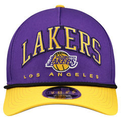Los Angeles Lakers Bold Arch COOLERA 9FORTY A-Frame M-Crown Adjustable Hat Purple | New Era Near Me
