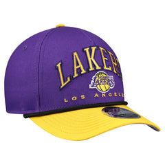 Los Angeles Lakers Bold Arch COOLERA 9FORTY A-Frame M-Crown Adjustable Hat Purple | New Era Near Me