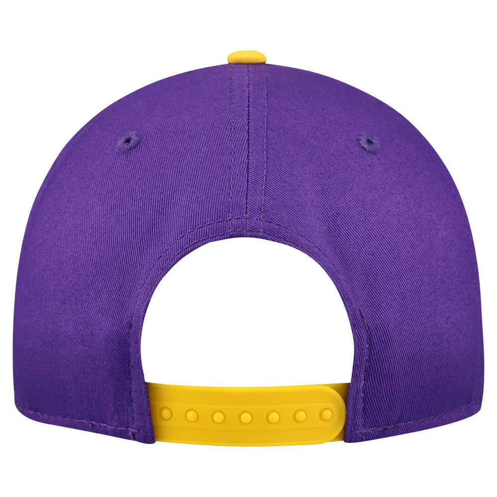 Los Angeles Lakers Bold Arch COOLERA 9FORTY A-Frame M-Crown Adjustable Hat Purple | New Era Near Me