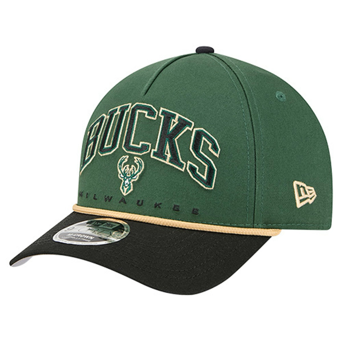 Milwaukee Bucks Bold Arch COOLERA 9FORTY A-Frame M-Crown Adjustable Hat Hunter Green | New Era Near Me