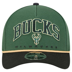 Milwaukee Bucks Bold Arch COOLERA 9FORTY A-Frame M-Crown Adjustable Hat Hunter Green | New Era Near Me