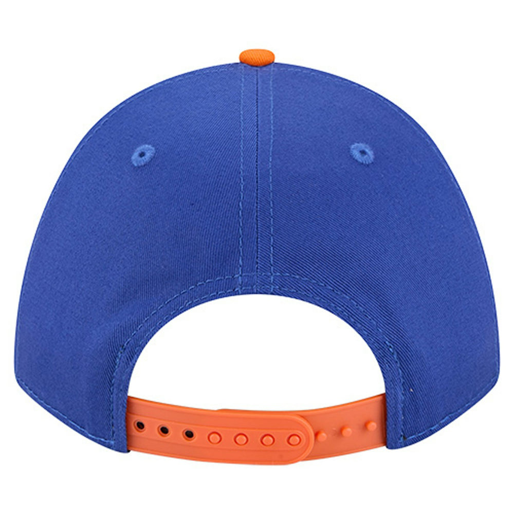 New York Knicks Bold Arch COOLERA 9FORTY A-Frame M-Crown Adjustable Hat Blue | New Era US