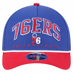 Philadelphia 76ers Bold Arch COOLERA 9FORTY A-Frame M-Crown Adjustable Hat Royal | New Era