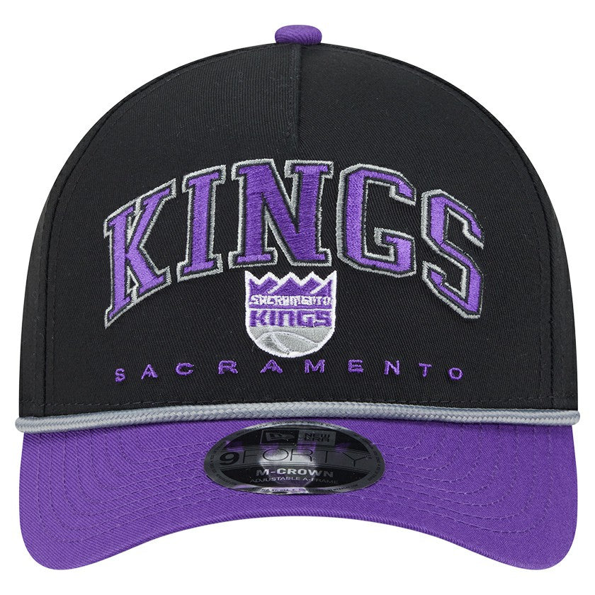 Sacramento Kings Bold Arch COOLERA 9FORTY A-Frame M-Crown Adjustable Hat Black | New Era for sale