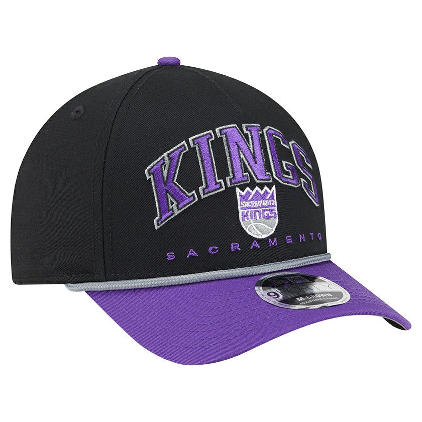Sacramento Kings Bold Arch COOLERA 9FORTY A-Frame M-Crown Adjustable Hat Black | New Era for sale