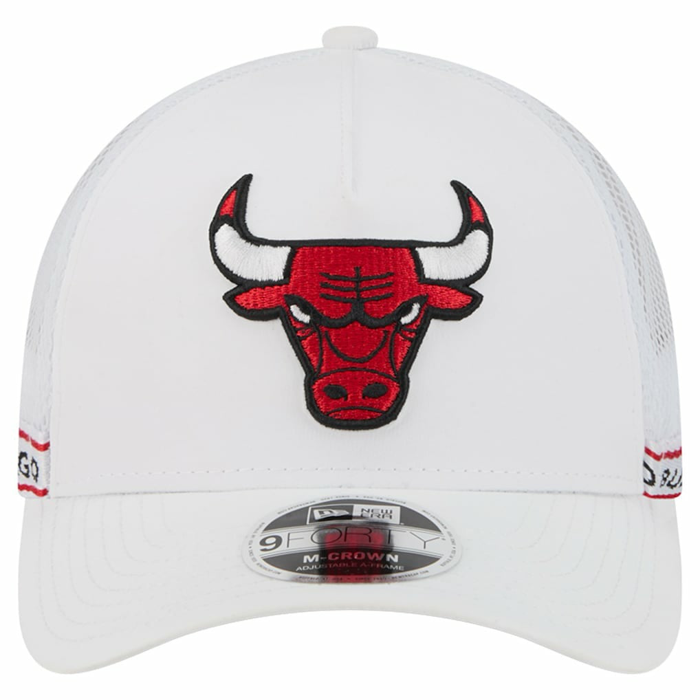 Chicago Bulls Featherweight Team Tape 9FORTY M-Crown A-Frame Adjustable Hat White | New Era US