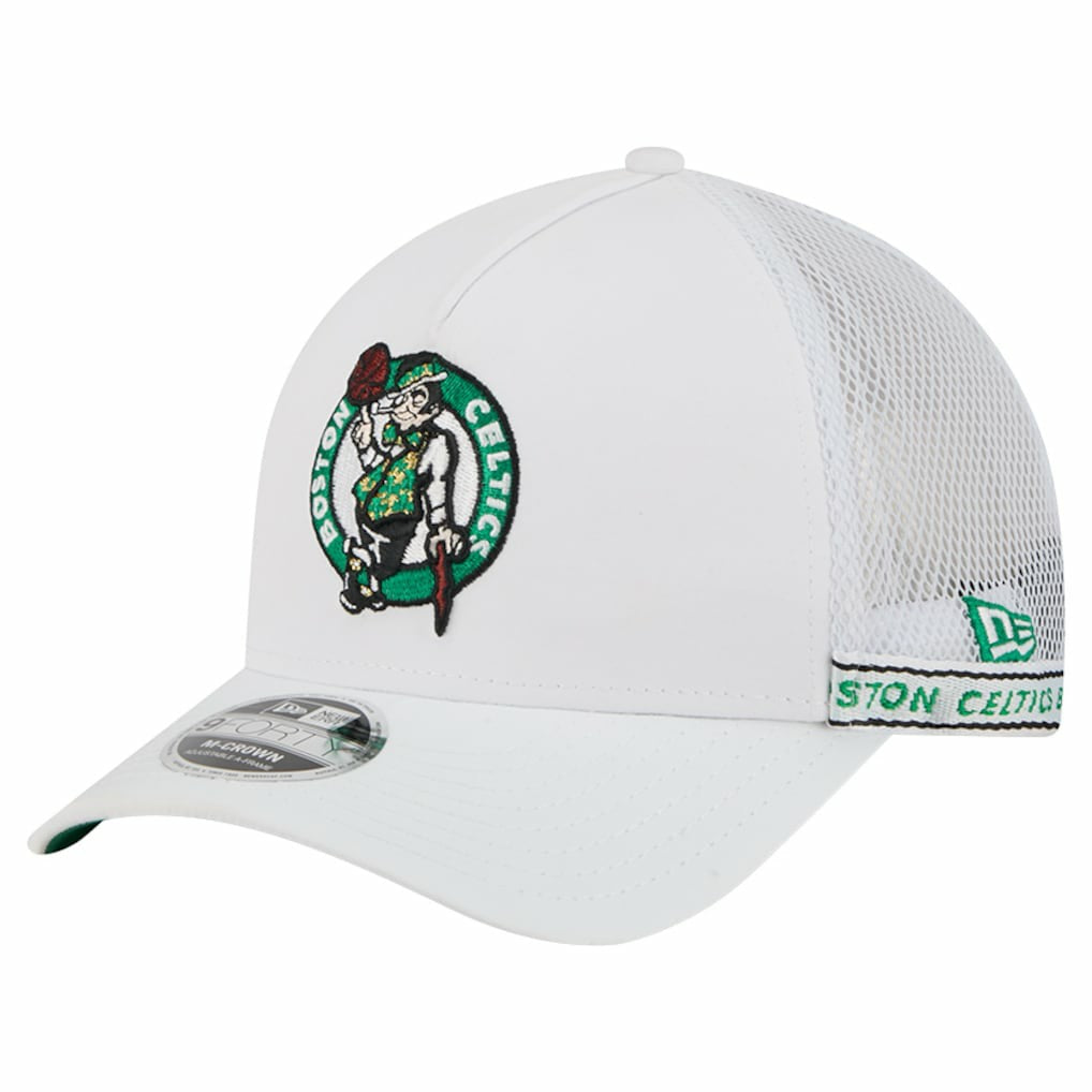Boston Celtics Featherweight Team Tape 9FORTY M-Crown A-Frame Adjustable Hat White | New Era Lifestyle